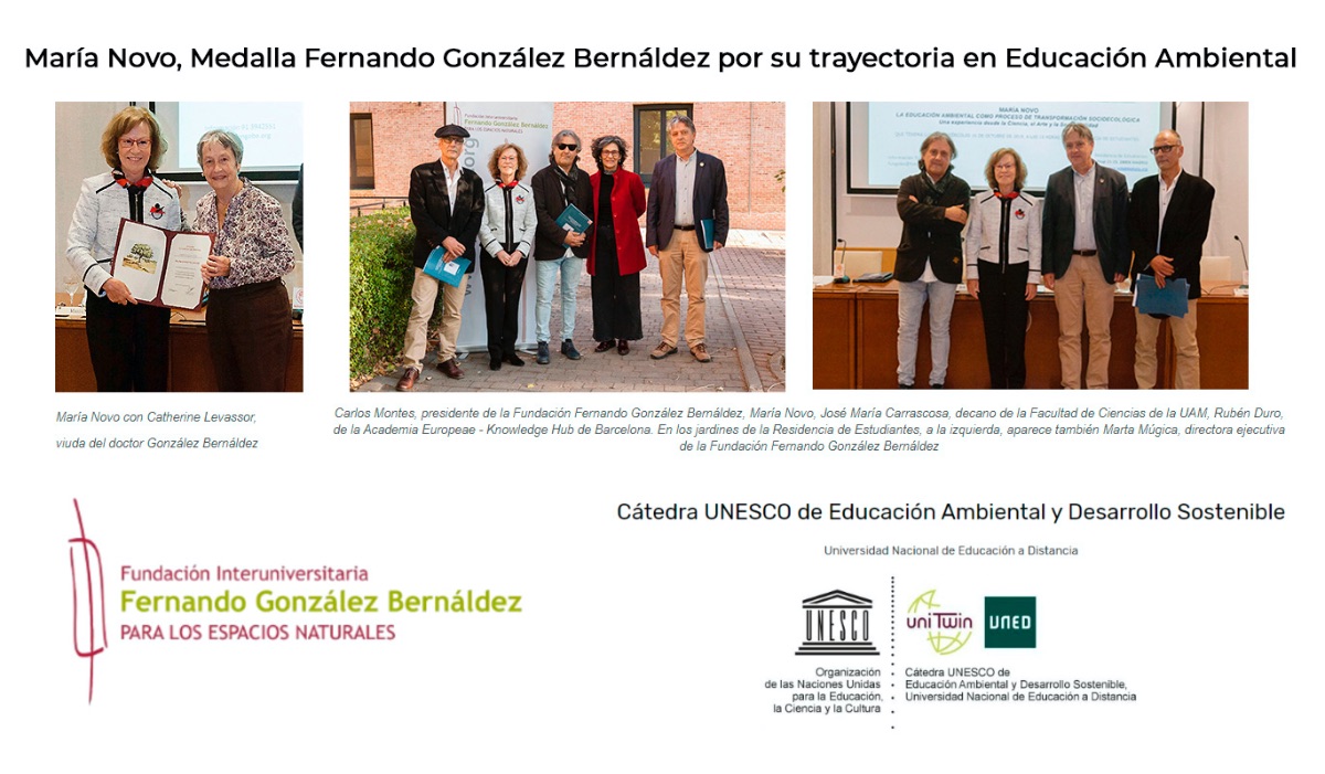 María   Novo Villaverde, Directora de la Cátedra UNESCO de Educación Ambiental,   medalla Fernando González Bernáldez por su trayectoria en Educación Ambiental   en 2019